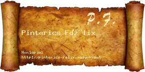 Pinterics Félix névjegykártya